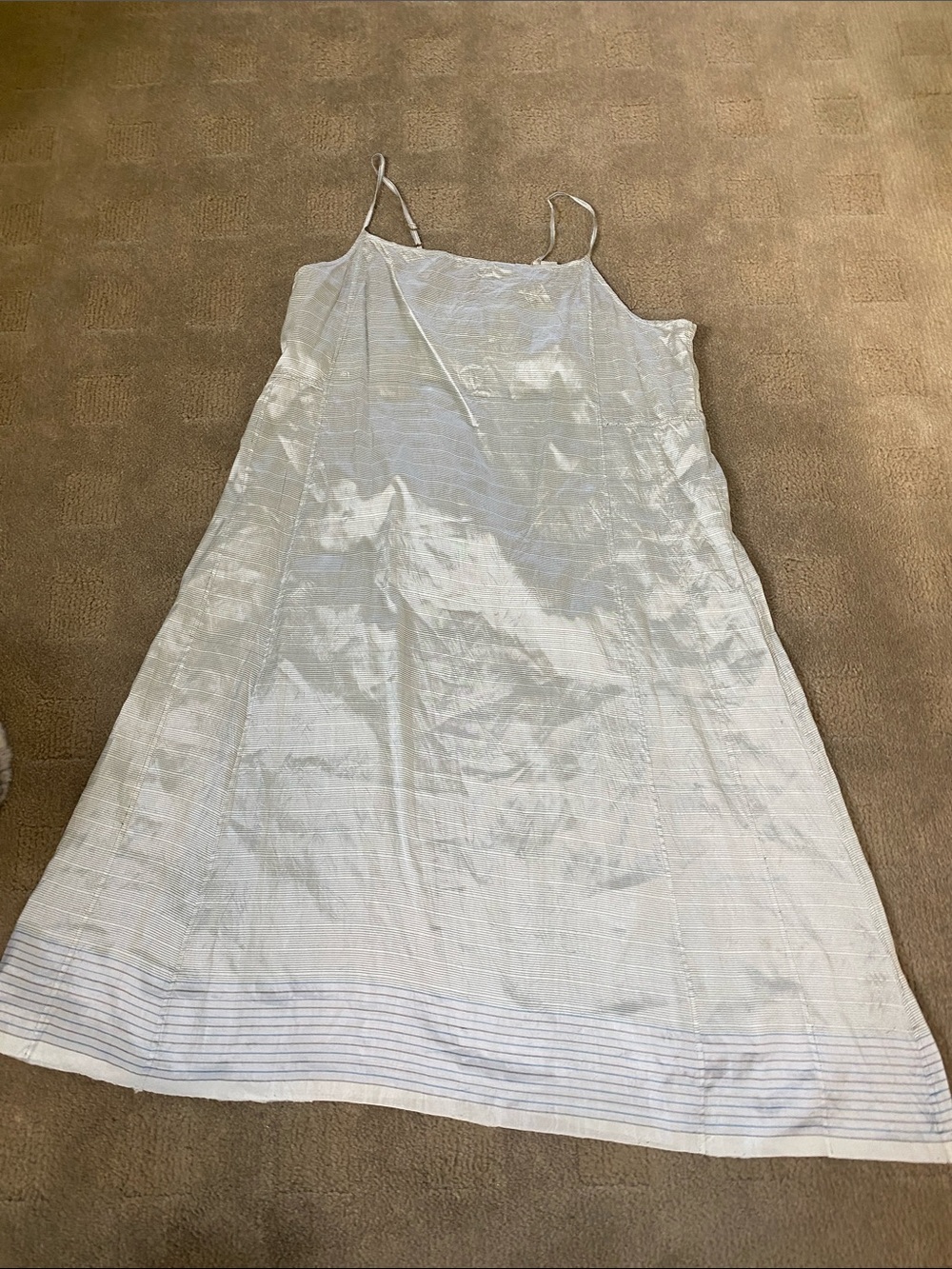 White Satin Slip Dress with Strappy Shoulders
